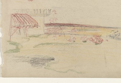 带遮阳篷的房子后面的花园 作者 Carel Adolph 狮子纪念章