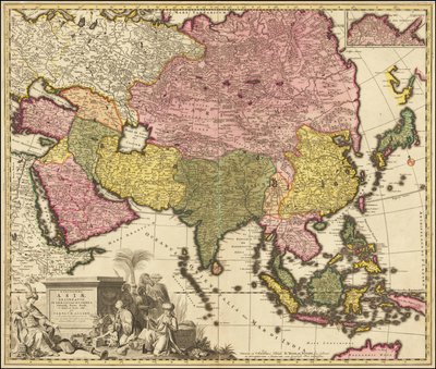 卡罗勒斯-阿拉德绘制的 1695 年亚洲地图 作者 卡雷尔·阿拉德