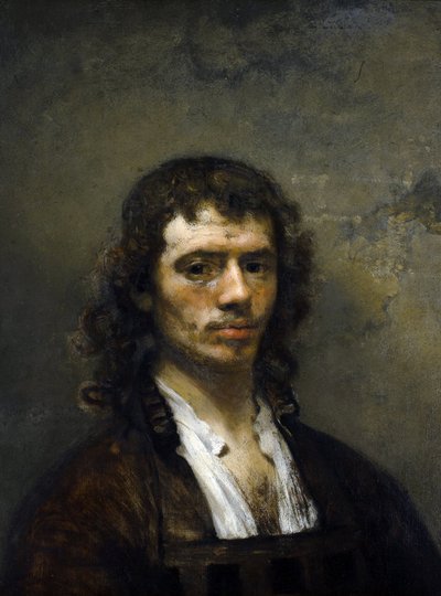 自画像，约 1645 年（木板油画） 作者 Carel Fabritius