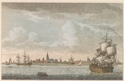 霍恩镇景色，约 1790 年
霍恩镇景色 / Vue dela Ville de Horn, situee sur le bord du Zuiderzee（标题在实物上） 作者 卡雷尔·弗雷德里克·本多普 (I)