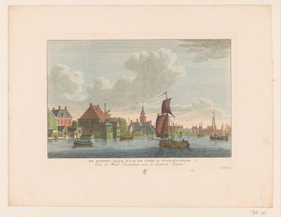 西赞丹村对岸景观
Binnen-Zaan 朝西赞丹教堂的方向 / Vue de West-Zaandam sur le binnen-Zaan（标题标在实物上） 作者 卡雷尔·弗雷德里克·本多普 (I)