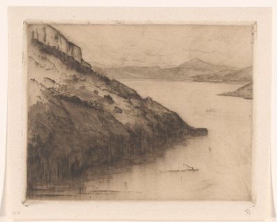 从阿克森施泰因眺望卢塞恩湖 作者 Carel Nicolaas Storm van 的 Gravesande （有艺术家签名）