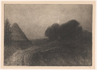 克莱沃附近的夜景 作者 Carel Nicolaas Storm van 的 Gravesande （有艺术家签名）