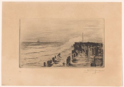 法拉盛码头 作者 Carel Nicolaas Storm van 的 Gravesande （有艺术家签名）