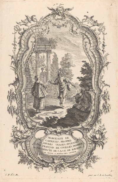Dansend paar
Figuren in landschappen（系列标题）
9me Livre I Morceaux De Caprices, Propre A Divers Usages（系列标题，关于实物） 作者 Lespilliez的卡尔·阿尔伯特