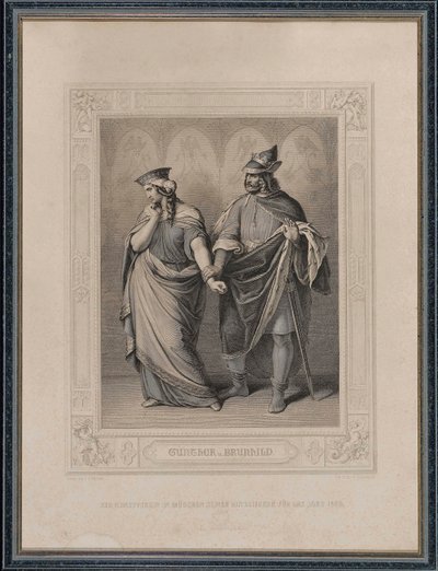 尼伯龙根人。 Gunther和Brunhild，1860年。 作者 卡尔·阿诺德·贡岑巴赫