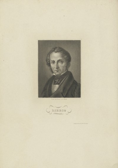 化学家Justus von Liebig的肖像，c。 1840年。 作者 卡尔·巴特
