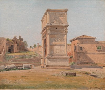 1839年在罗马的提图斯拱门（画在纸上的纸上油） 作者 Carl Christian Constantin Hansen