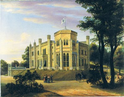 德语：Das Schloss des Prinzen Wilhelm in Babelsberg 巴贝尔斯堡的威廉王子宫殿 作者 卡尔·丹尼尔·弗雷丹克