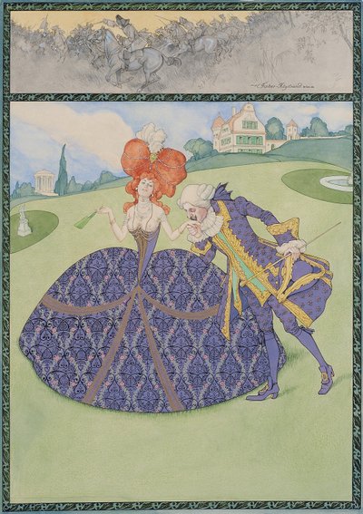 Elegantes Paar im Garten（"为国王服务--为女士服务） 作者 卡尔·费舍尔·科斯特兰德
