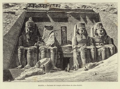 埃及 - 阿布辛贝地下寺庙的立面 作者 Carl Friedrich Heinrich Werner