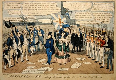 Cla--nce船长指挥英国宪法号，由S.W. Flores出版。 作者 卡尔·希思