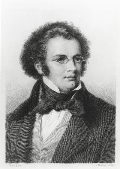 由H. Roemer雕刻的Franz Schubert（1797-1828）的肖像 作者 Carl Jaeger
