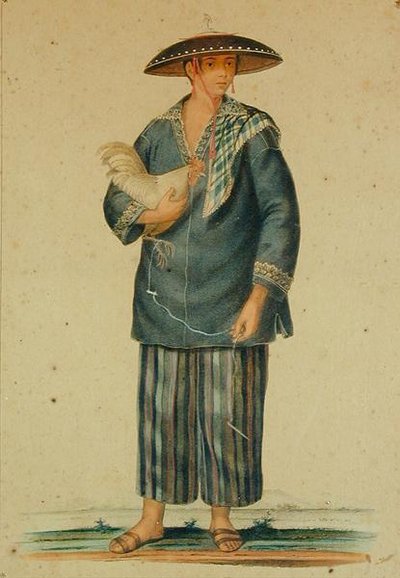 马尼拉的印第安人》（手绘平版印刷品 作者 卡尔·约翰·卡鲁斯