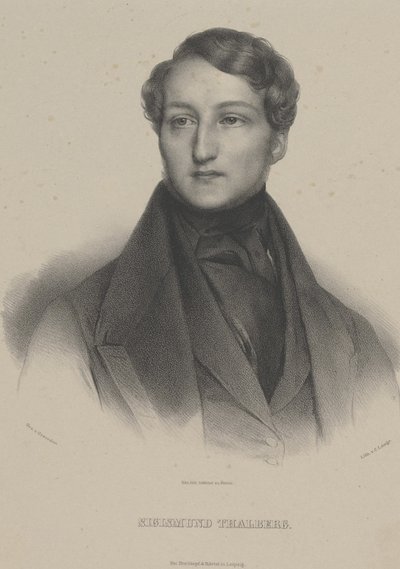 钢琴家和作曲家Sigismund Thalberg的肖像1812-1871年，c。 1850年。 作者 Carl Lange