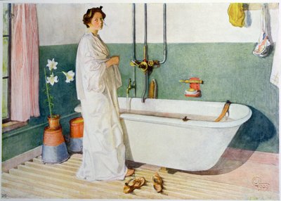 浴室场景 -  Lisbeth，酒吧。在&39;Lasst Licht Hinin&39;（Let in More Light）1909 作者 卡尔·拉森