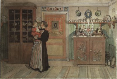 圣诞节和新年之间，来自A Home系列，c.1895（纸上写着） 作者 卡尔·拉森