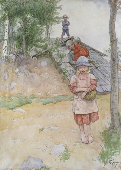 在酒窖，1917年 作者 卡尔·拉森