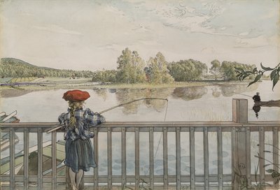 Lisbeth Angling，摘自“ A Home”系列，约1895年（纸上水彩） 作者 卡尔·拉森
