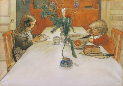 晚餐，1905年 作者 卡尔·拉森