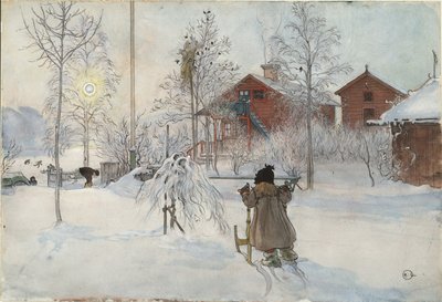 The Aard and Wash-House，来自A Home series，c.1895（wc on paper） 作者 卡尔·拉森