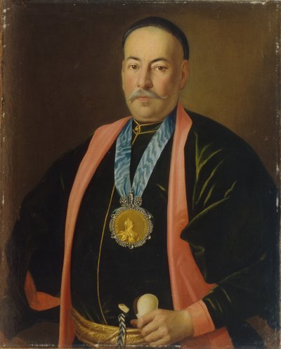 史蒂芬·达尼洛维奇·叶夫列莫夫（Stepan Danilovich Yefremov）的肖像，唐·哥萨克主持人阿塔曼（Ataman），1765年 作者 Carl Ludwig Johann Christineck