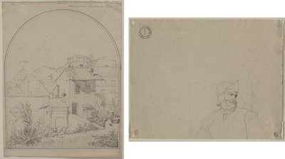 从我在罗马的窗户看风景（正面） 风景中的士兵（背面） 作者 卡尔·路德维希·蒂施拜因