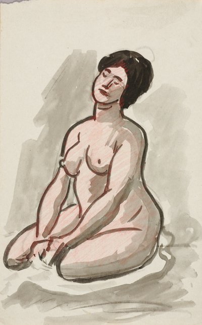 女性裸体，坐姿 作者 卡尔·纽曼