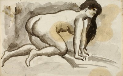 手膝着地的女性裸体 作者 卡尔·纽曼