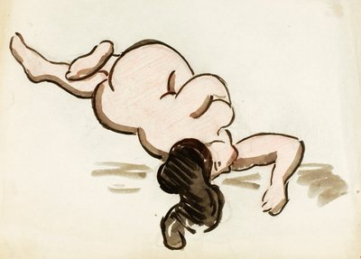 躺着的女性裸体 作者 卡尔·纽曼