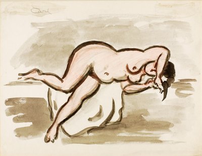 躺着的女性裸体 作者 卡尔·纽曼