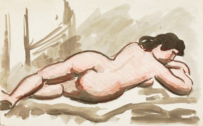 躺着的女性裸体 作者 卡尔·纽曼