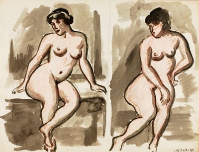 两幅女性裸体画 作者 卡尔·纽曼