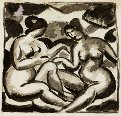 两幅女性裸体画 作者 卡尔·纽曼