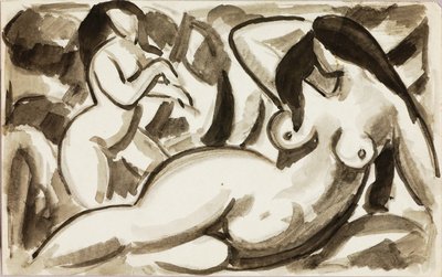 两幅女性裸体画 作者 卡尔·纽曼
