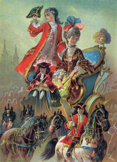 在战车中，来自&39;The Nutcracker&39;的插图，作者：ETA Hoffman（1776-1822）1883 作者 卡尔·奥弗丁格
