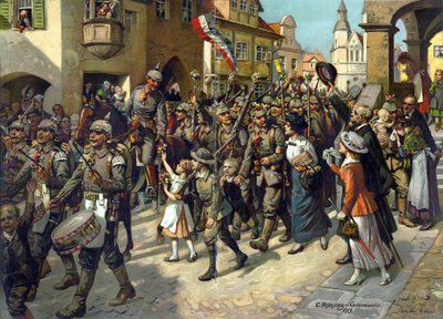 La mobilisation en 1914 en Allemagne - The Mobilization in 1914. Image to Schools History Teaching par Roehling, Carl (1849-1922) 作者 卡尔空白