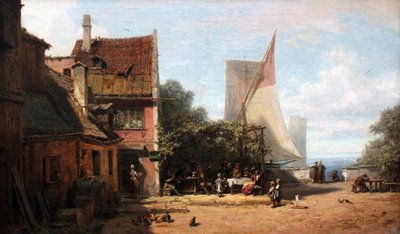 施塔恩贝格湖的老酒馆 作者 Carl Spitzweg