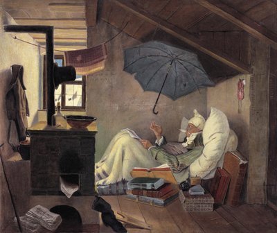 可怜的诗人，1839年 作者 Carl Spitzweg