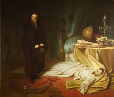 华伦斯坦尸体旁的塞尼，1855年 作者 卡尔·西奥多·冯·皮洛蒂