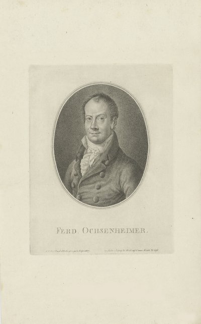 费迪南德·奥赫森海默（Ferdinand Ochsenheimer）1767-1822年肖像，1807年。 作者 卡尔·特劳格特·里德尔