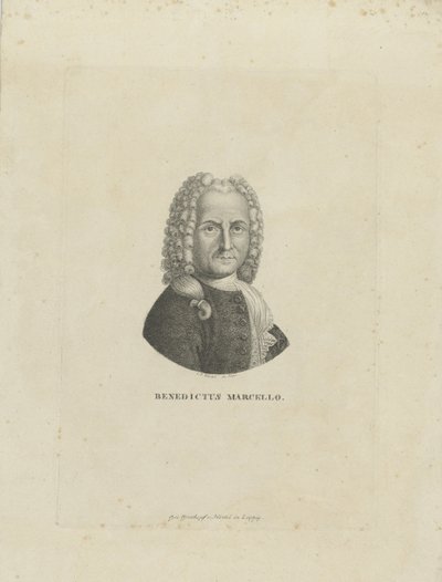作曲家Benedetto Marcello的肖像1686-1739，c。 1795。 作者 卡尔·特劳格特·里德尔