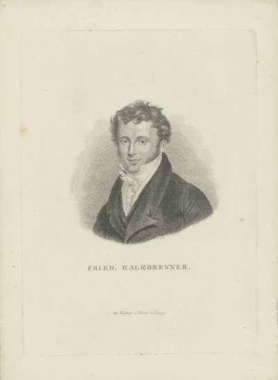 作曲家弗里德里希·卡尔克布伦纳（Friedrich Kalkbrenner）的肖像1785-1849，约1821年。 作者 卡尔·特劳格特·里德尔