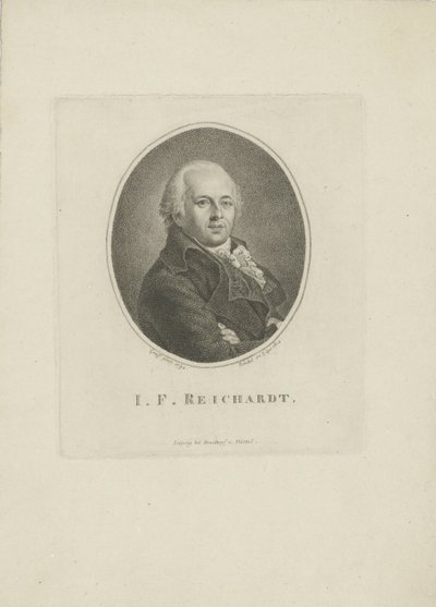 作曲家Johann Friedrich Reichardt 1752-1814的肖像，1814年。 作者 卡尔·特劳格特·里德尔