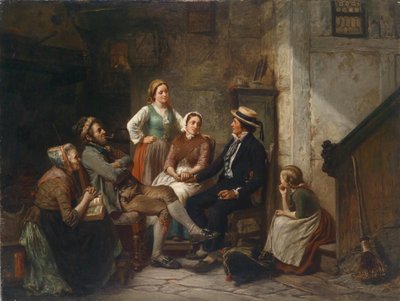 Retour du jeune marin - Return of the young sailor - Huebner, Carl Wilhelm (1814-1879) - 1859 - Oil on canvas - 79x105 - Private Collection 作者 Carl Wilhelm Huebner