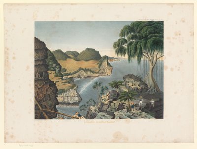 爪哇南部海岸景观
兰科普以东的南海岸（实物上的标题）
爪哇作品图集（实物上的系列标题）
包含十一个风景如画的景点的图版地图集，属于爪哇的作品，其形式、植被和内部结构 作者 荷兰皇家 Steendrukkerij van CW Mieling