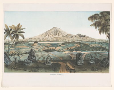 爪哇的松宾火山
古农苏宾火山（实物上的标题）
爪哇作品图集（物品上的系列名称）
包含 11 幅风景如画的图版地图集，属于爪哇的作品，其形式、植物覆盖和内部结构（该系列标题见实物） 作者 荷兰皇家 Steendrukkerij van CW Mieling