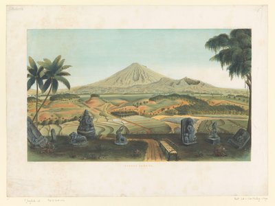 爪哇的松宾火山
古农苏宾火山（实物上的标题）
爪哇作品图集（物品上的系列名称）
包含 11 幅风景如画的图版地图集，属于爪哇的作品，其形式、植物覆盖和内部结构（该系列标题见实物） 作者 荷兰皇家 Steendrukkerij van CW Mieling