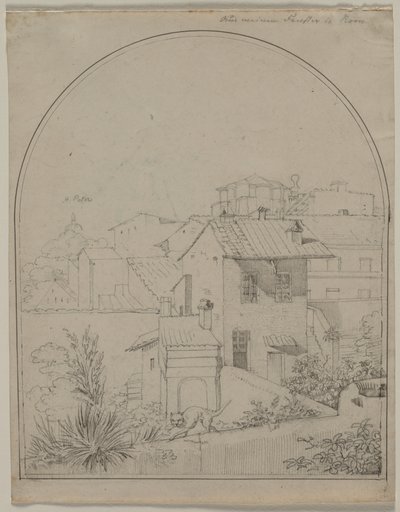 从我在罗马的窗户看风景，约1817年。 作者 卡尔·威廉·蒂施拜因