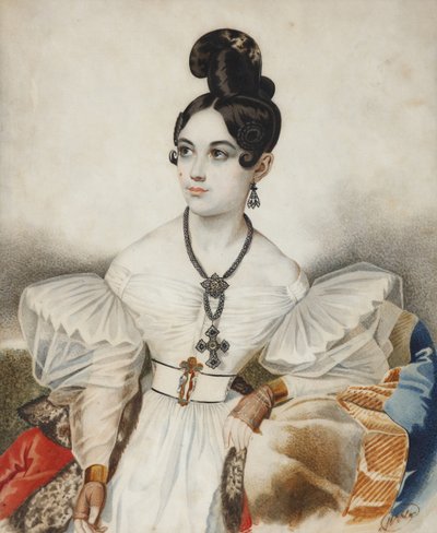 阿波罗尼亚（Apollonia）Apollinaria Mikhailovna Vielgorskaya 1818-1887，1830年代。 作者 卡尔·冯·汉佩尔恩